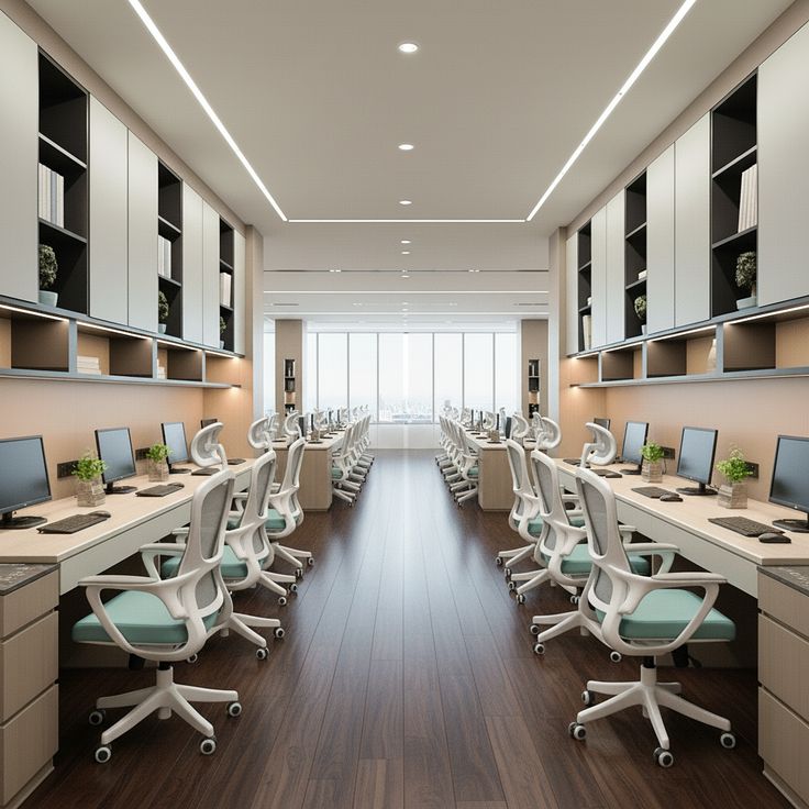 bright & productive workspace ideas with large windows